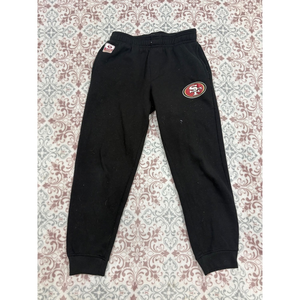 NFL San Francisco 49ers Youth Black Fleece Jogger Sweatpants Kids Size L 12/14